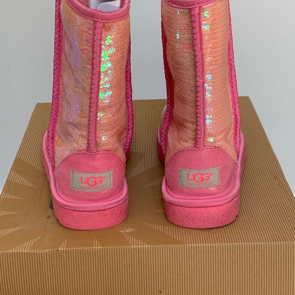 UGG SPARKLES SHORT BOOT PINK SIZE 5 - Picture 5 of 12